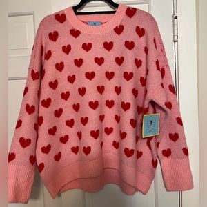 NWT CeCe Pink + Red Heart Sweater — perfect for Valentine’s Day ❤️❤️